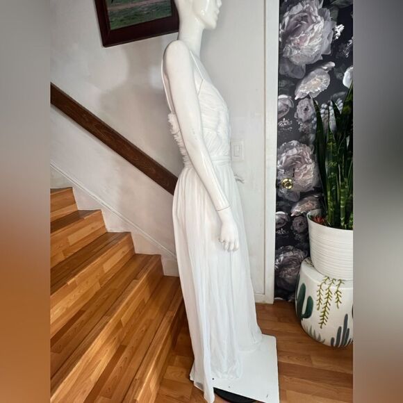 MAC DUGGAL RUCHED SLEEVELESS TIE JUMPSUIT/ Size M - Picture 7 of 10